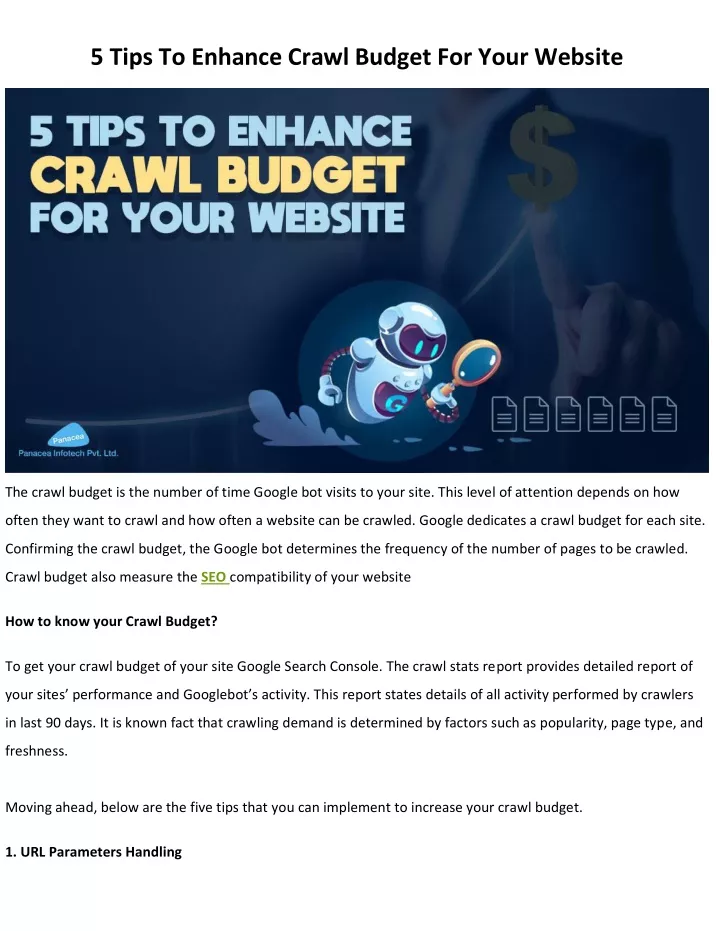 5 tips to enhance crawl budget for your website