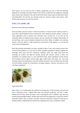 plant extracts can be used not only as dietary