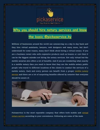 Why you should hire notary services and know the basic @pickaservice.ky