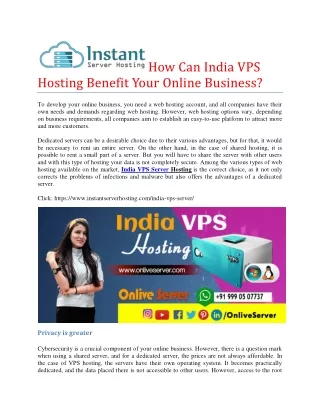 how can india vps