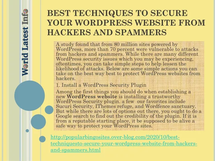 best techniques to secure your wordpress website from hackers and spammers