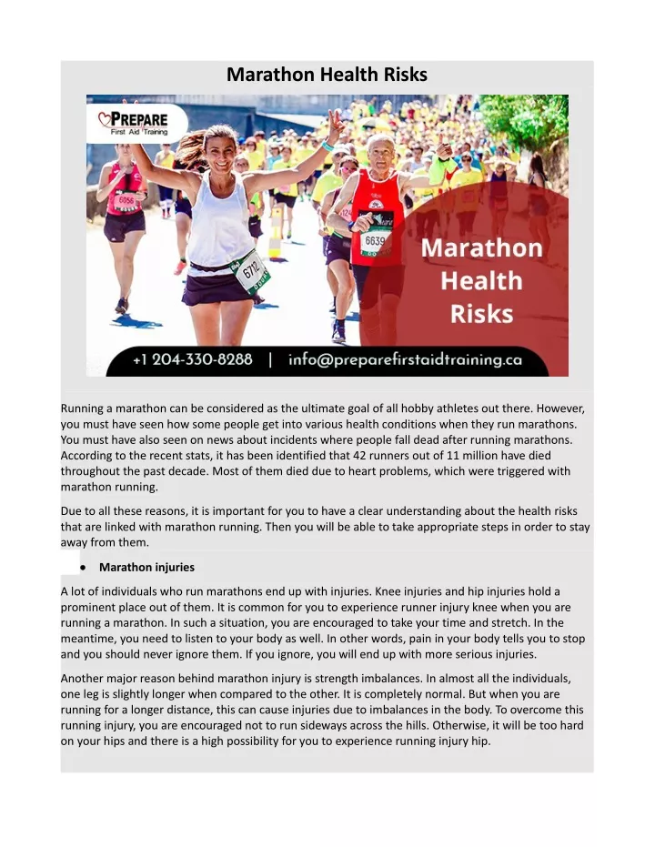 marathon health risks