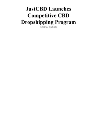 justcbd launches competitive cbd dropshipping