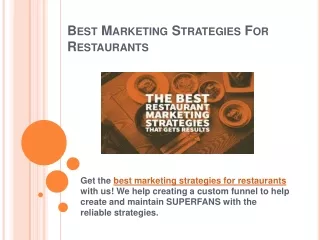 Best Marketing Strategies For Restaurants