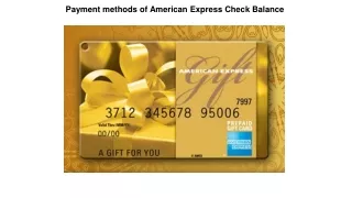 payment methods of american express check balance