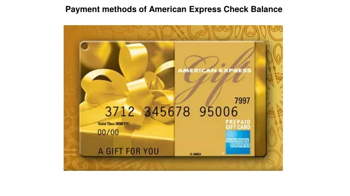 payment methods of american express check balance