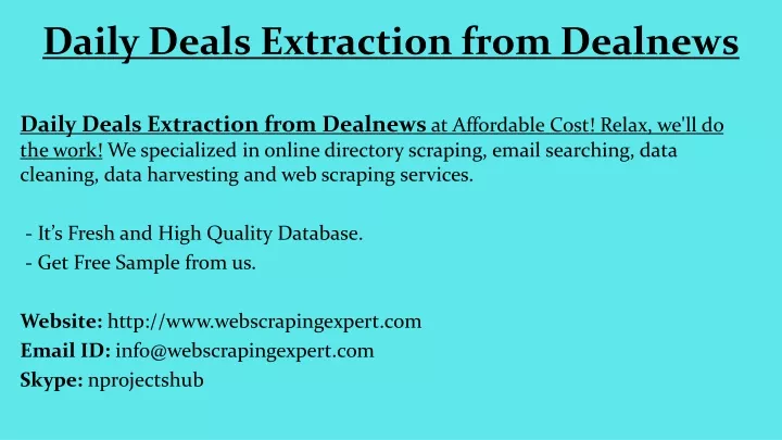 daily deals extraction from dealnews