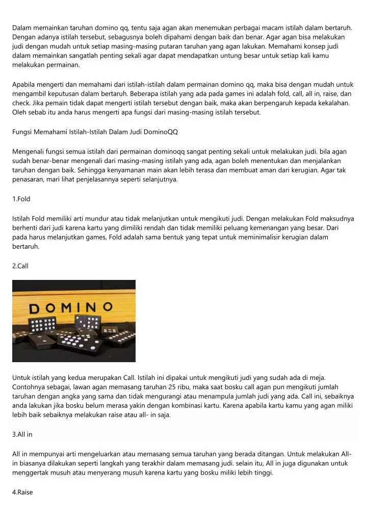 dalam memainkan taruhan domino qq tentu saja agan