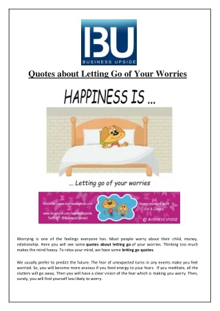 quotes about letting go of your worries