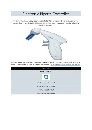 electronic pipette controller