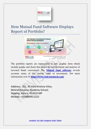 how mutual fund software displays report