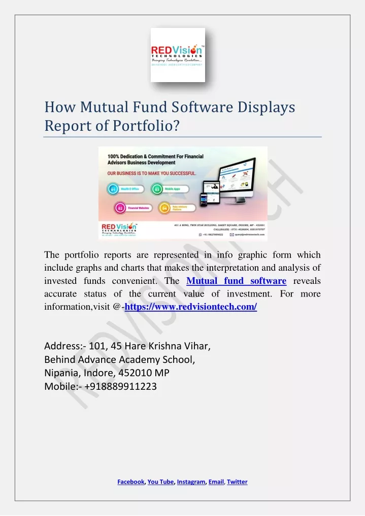 how mutual fund software displays report