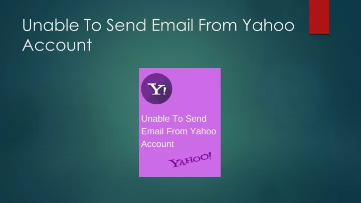 unable to send email from yahoo account