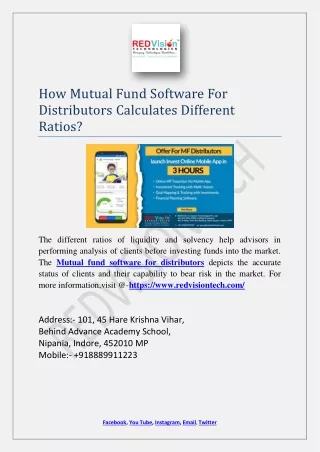 how mutual fund software for distributors