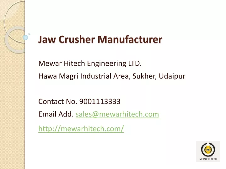 jaw crusher manufacturer