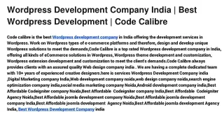 WordPress Custom design | WordPress Design and development | Code calibre