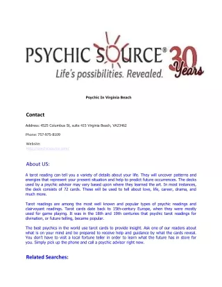 Psychic In Virginia Beach