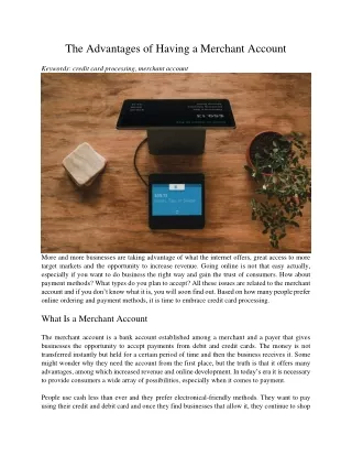 the advantages of having a merchant account