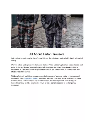 All About Tartan Trousers