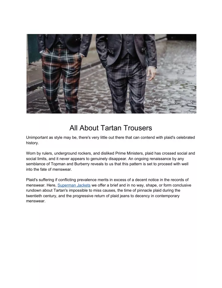 all about tartan trousers