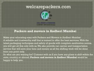 Make your relocating easy with Packers and Movers in Andheri Mumbai