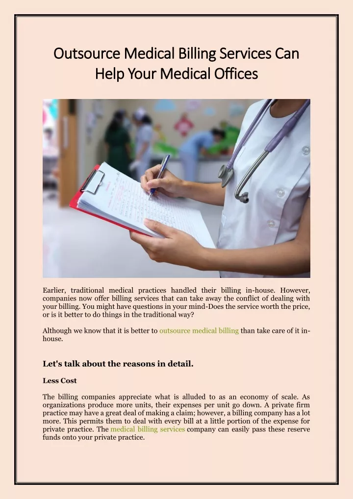 o outsource utsource medical billing services
