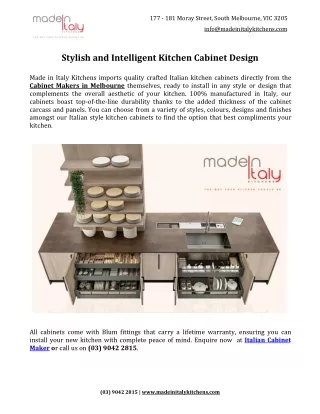 Stylish and Intelligent Kitchen Cabinet Design