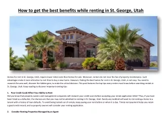 how to get the best benefits while renting