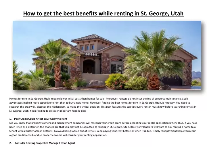 how to get the best benefits while renting