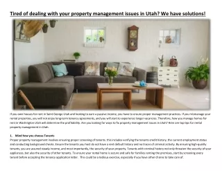 tired of dealing with your property management