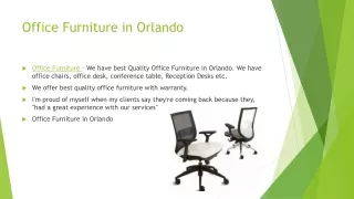 Office Furniture in Orlando/USA