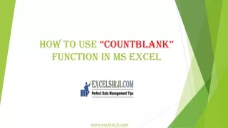 how to use countblank function in ms excel