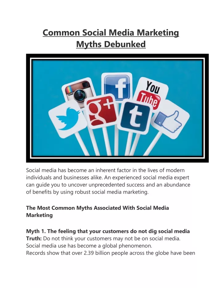 common social media marketing myths debunked