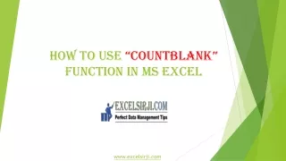 how to use countblank function in ms excel