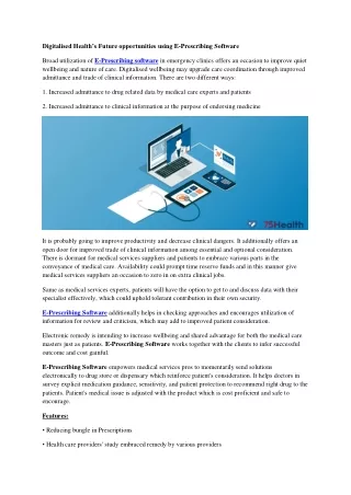 digitalised health s future opportunities using