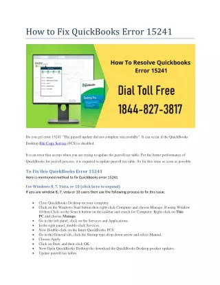 how to fix quickbooks error 15241