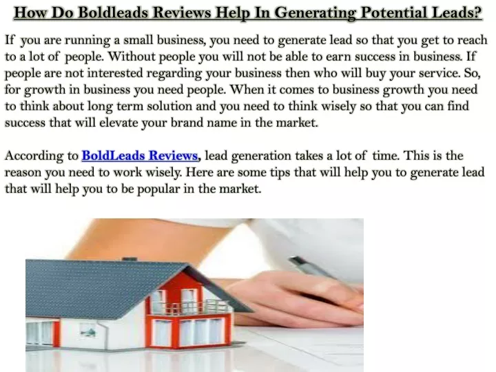 how do boldleads reviews help in generating