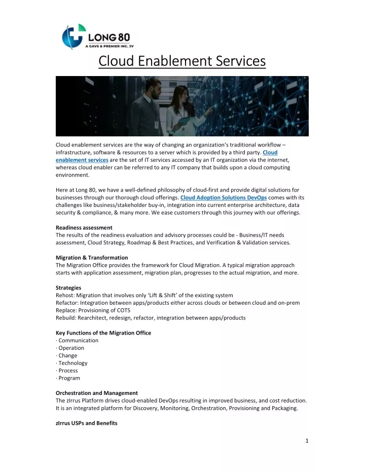 cloud enablement services cloud enablement