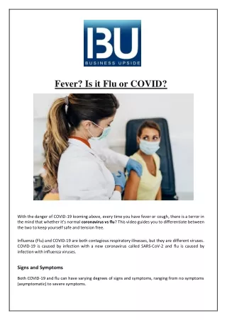 fever is it flu or covid