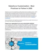 Salesforce Customization - Best Practices to Follow in 2020 - slide 1