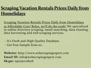 scraping vacation rentals prices daily from homelidays