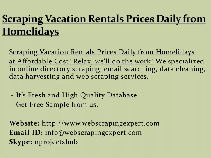 scraping vacation rentals prices daily from homelidays