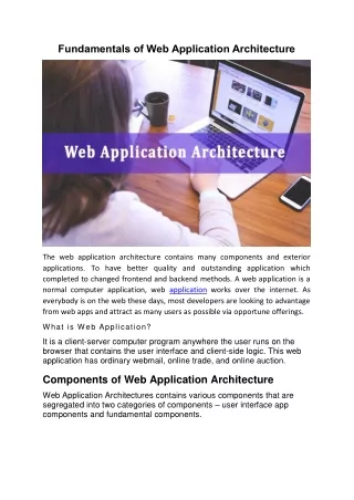 Fundamental of web application architecture