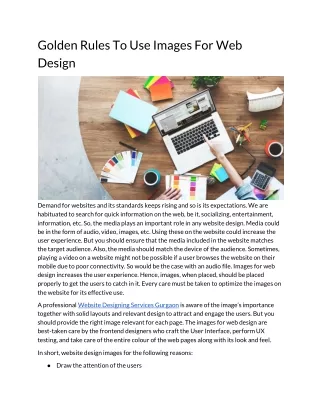 golden rules to use images for web design