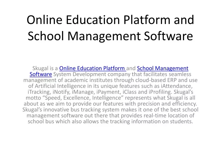 online education platform and school management software