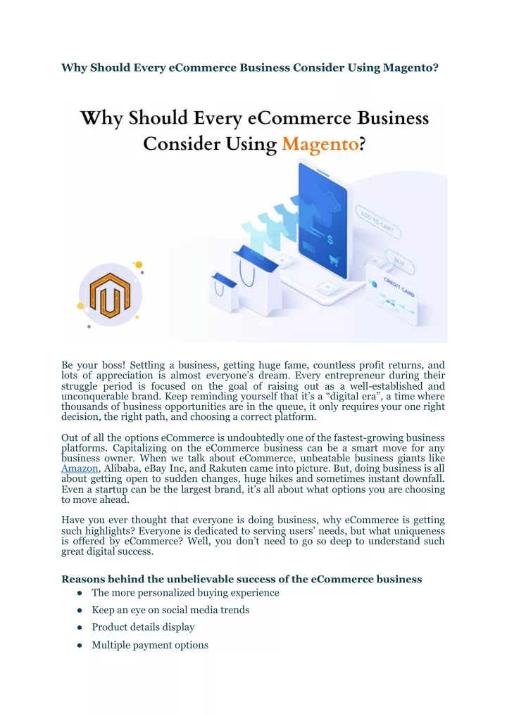 why should every ecommerce business consider