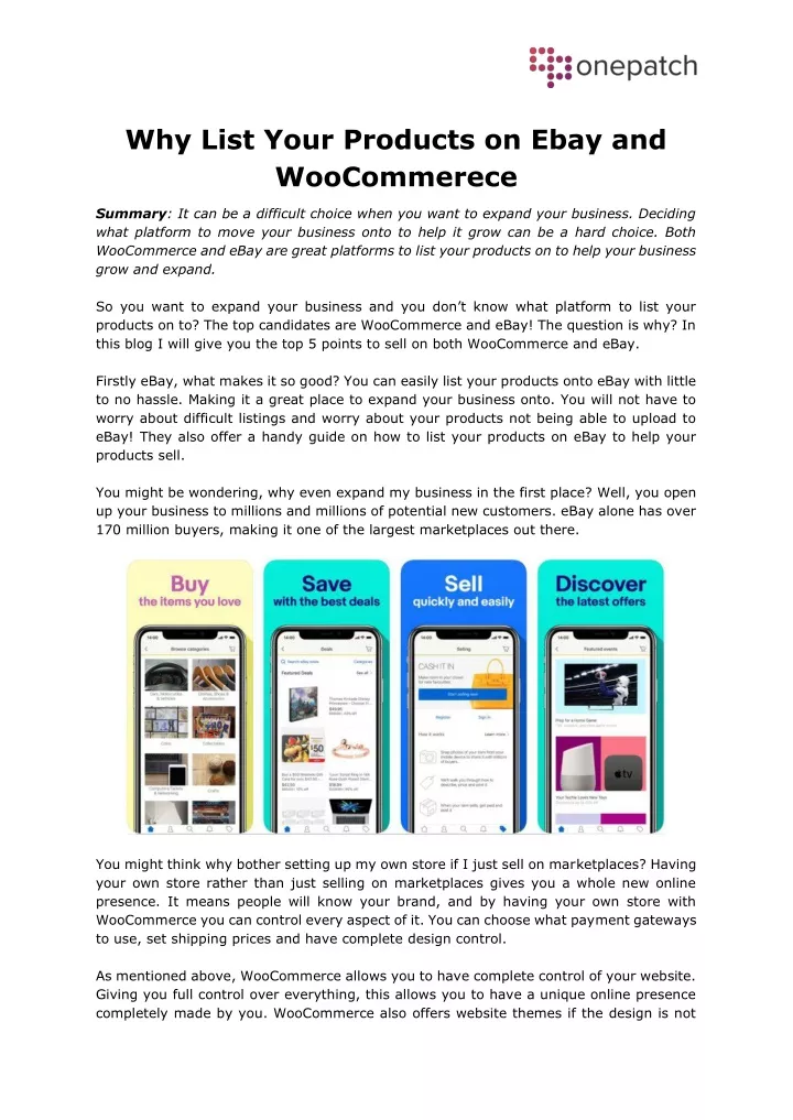 why list your products on ebay and woocommerece