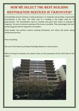 how we select the best building restoration