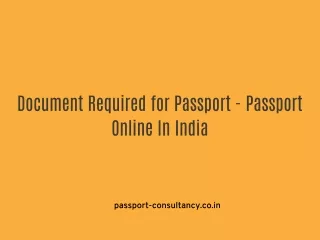 Document Required for Passport - Passport Online In India