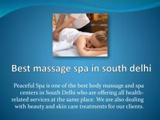 Best Massage Spa in South Delhi
